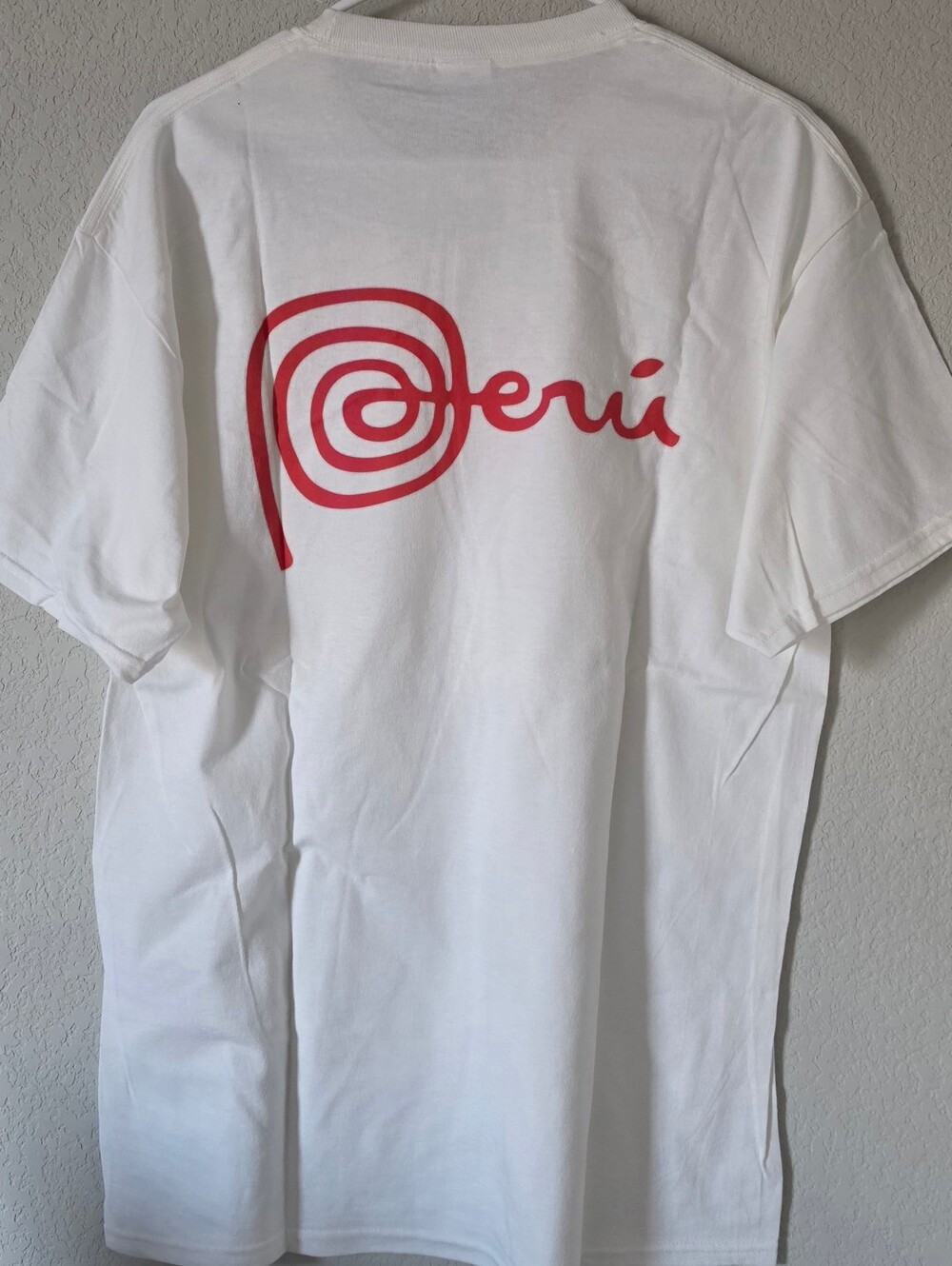 Peru unisex graphic cotton tee shirt white size L